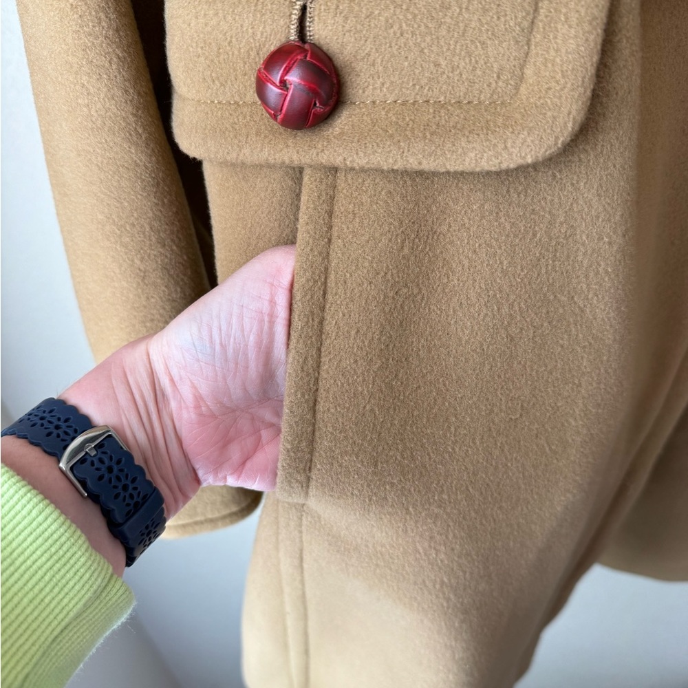 Double breasted, collarless wool coat. EUC! - Picture 4 of 6